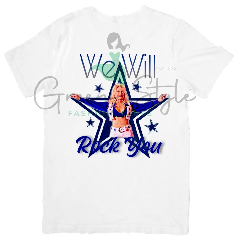 Custom Dolly Parton Cowboys Cheerleader Tee